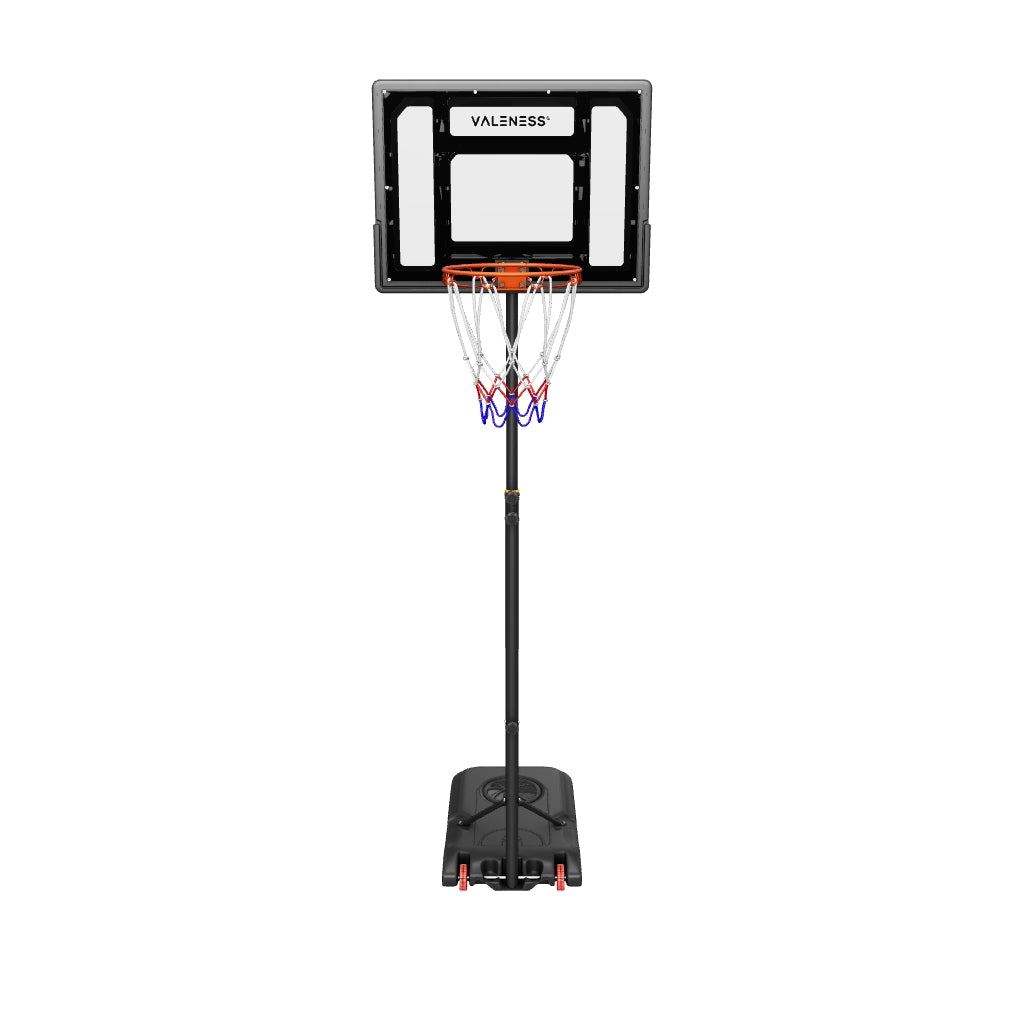 VALENESS® Basketballkorb Outdoor - [150 bis 210 cm] Höhenverstellbarer und Wetterfester Ständer - Profi Korb Mit Basketball und Pumpe für Kinder, Jugendliche und Erwachsene (Kinder)