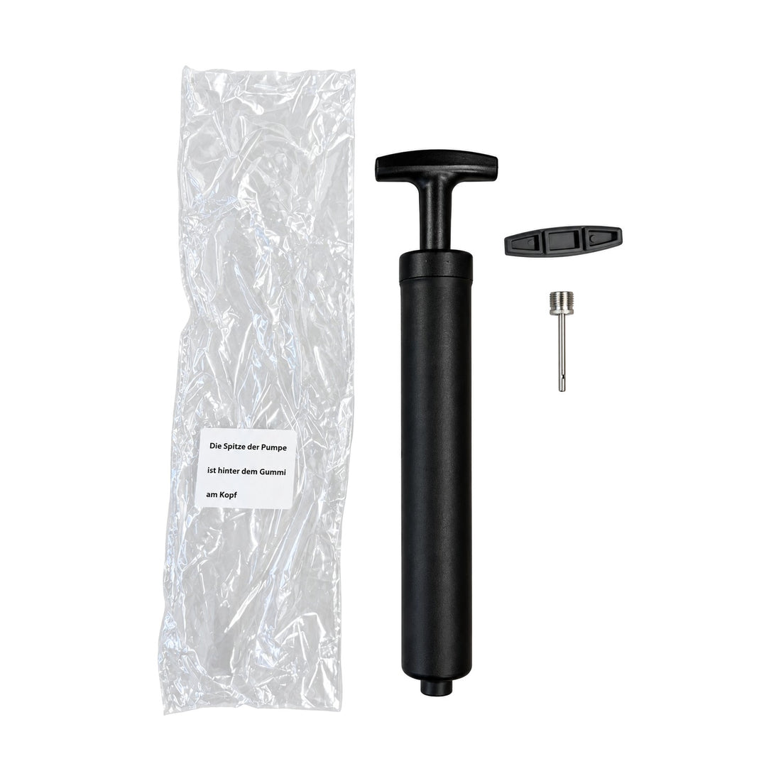 VALENESS ball pump with ball needle and note on the needle at the pump head